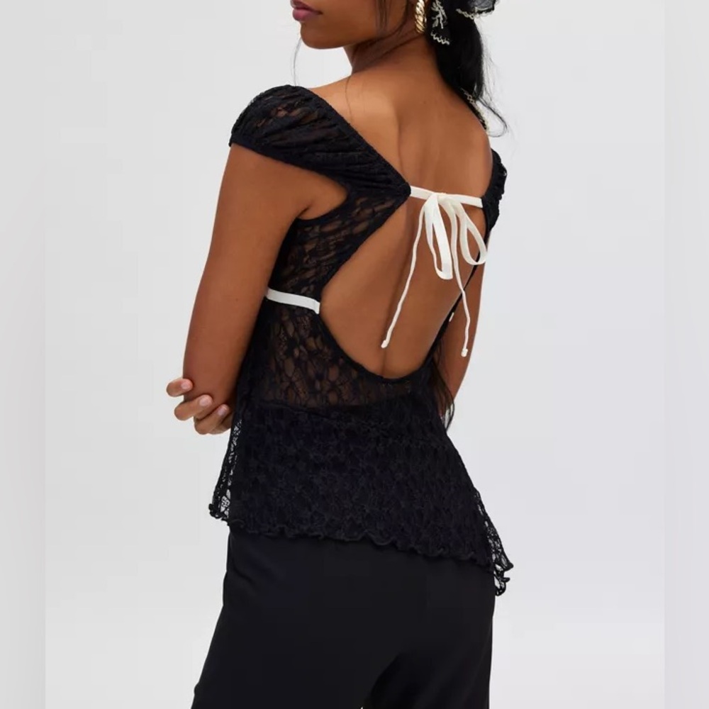 Urban Outfitters Lace Tie Back Top